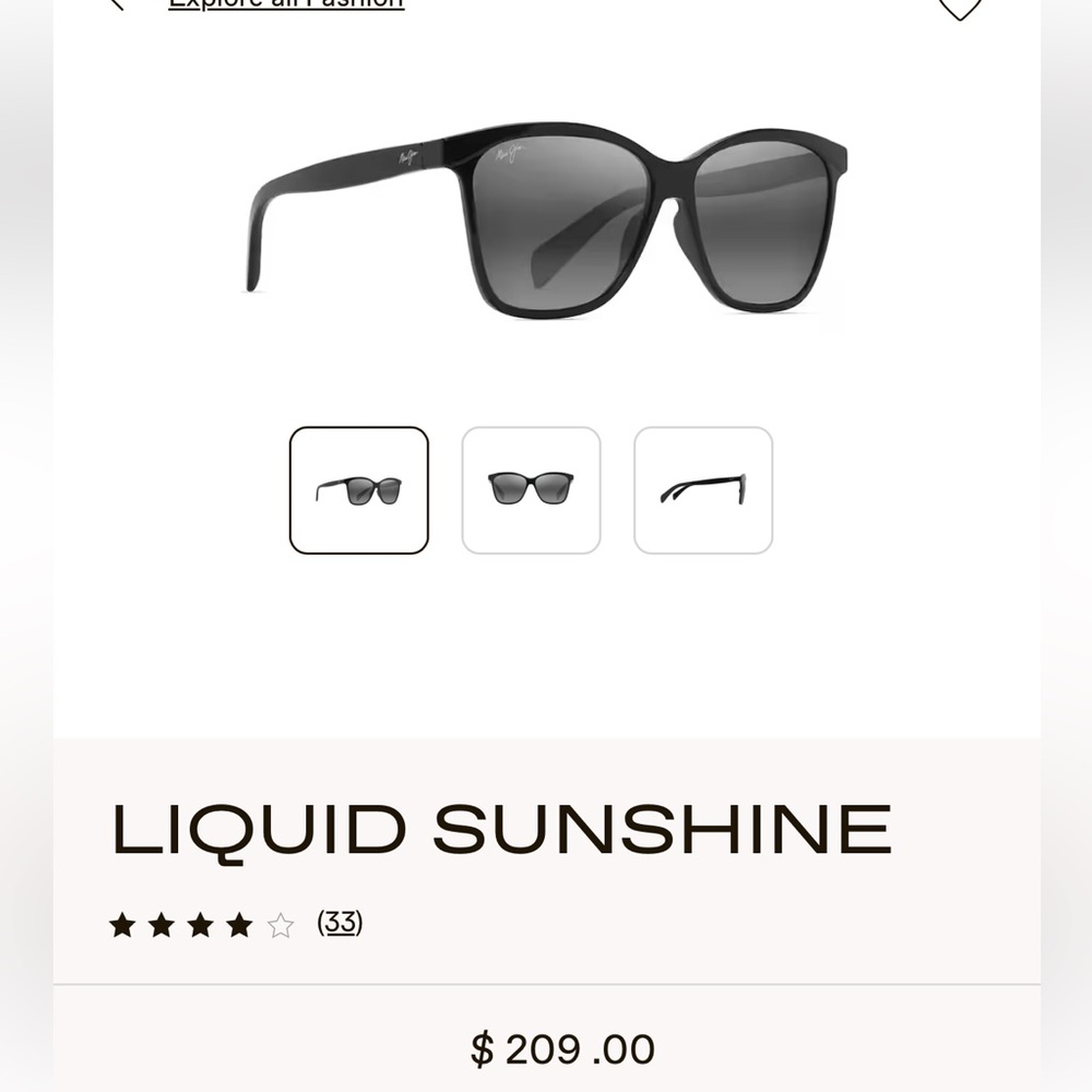 Maui Jim Liquid Sunshine Black Sunglasses